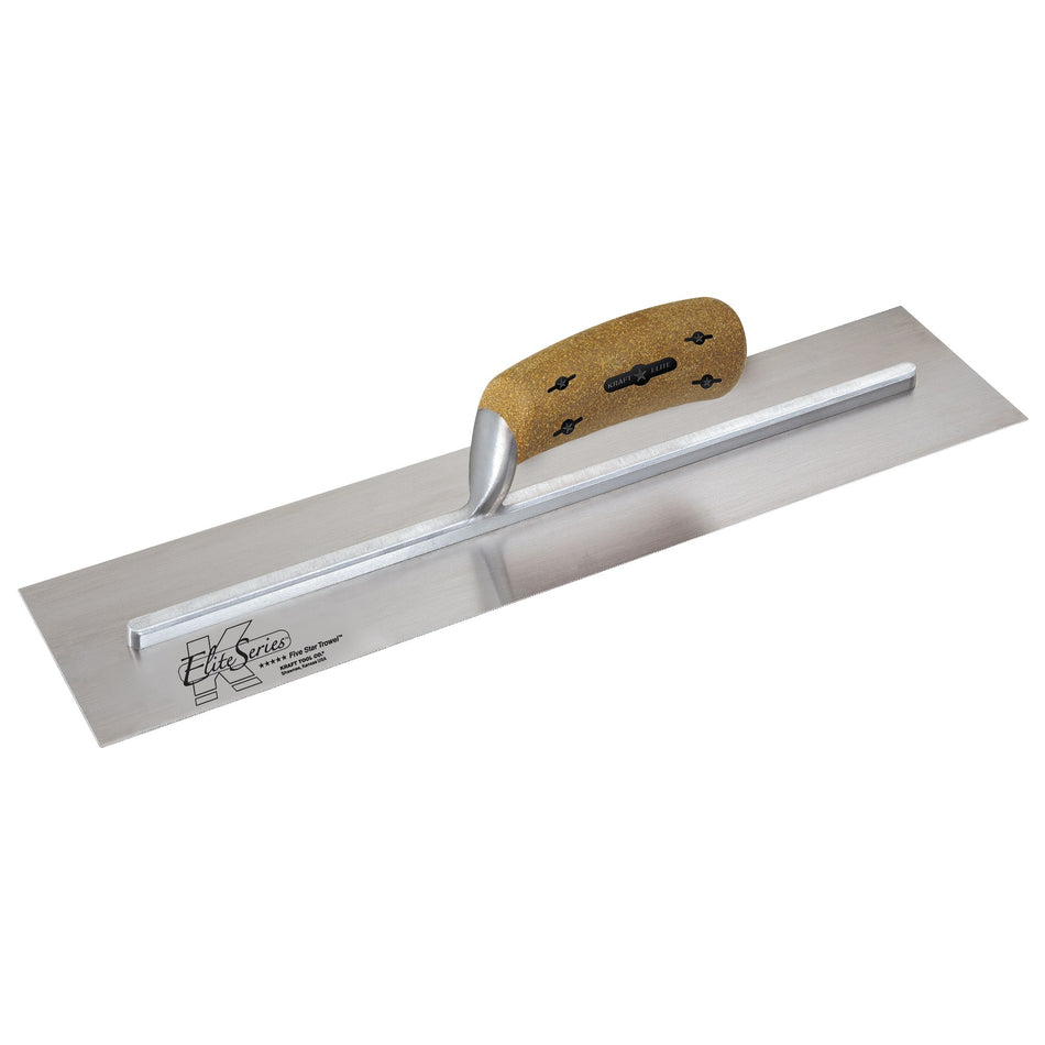 Elite Series Five Star™ 18 in. x 4 in. Carbon Steel Cement Trowel (Laminated Wood Handle) - KRAFT