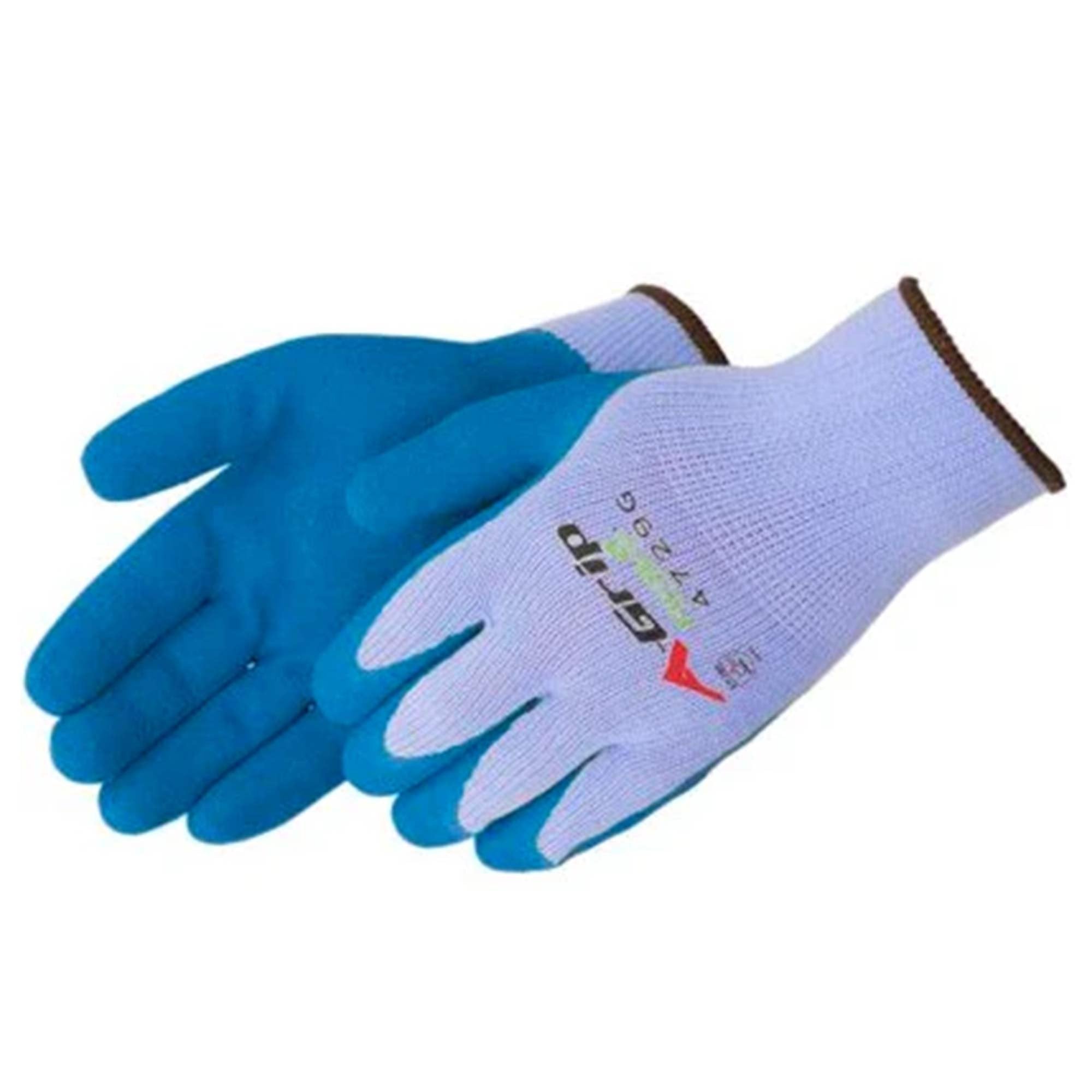 10 gauge, grey shell, blue latex dip palm/fingertips (12 Pair)