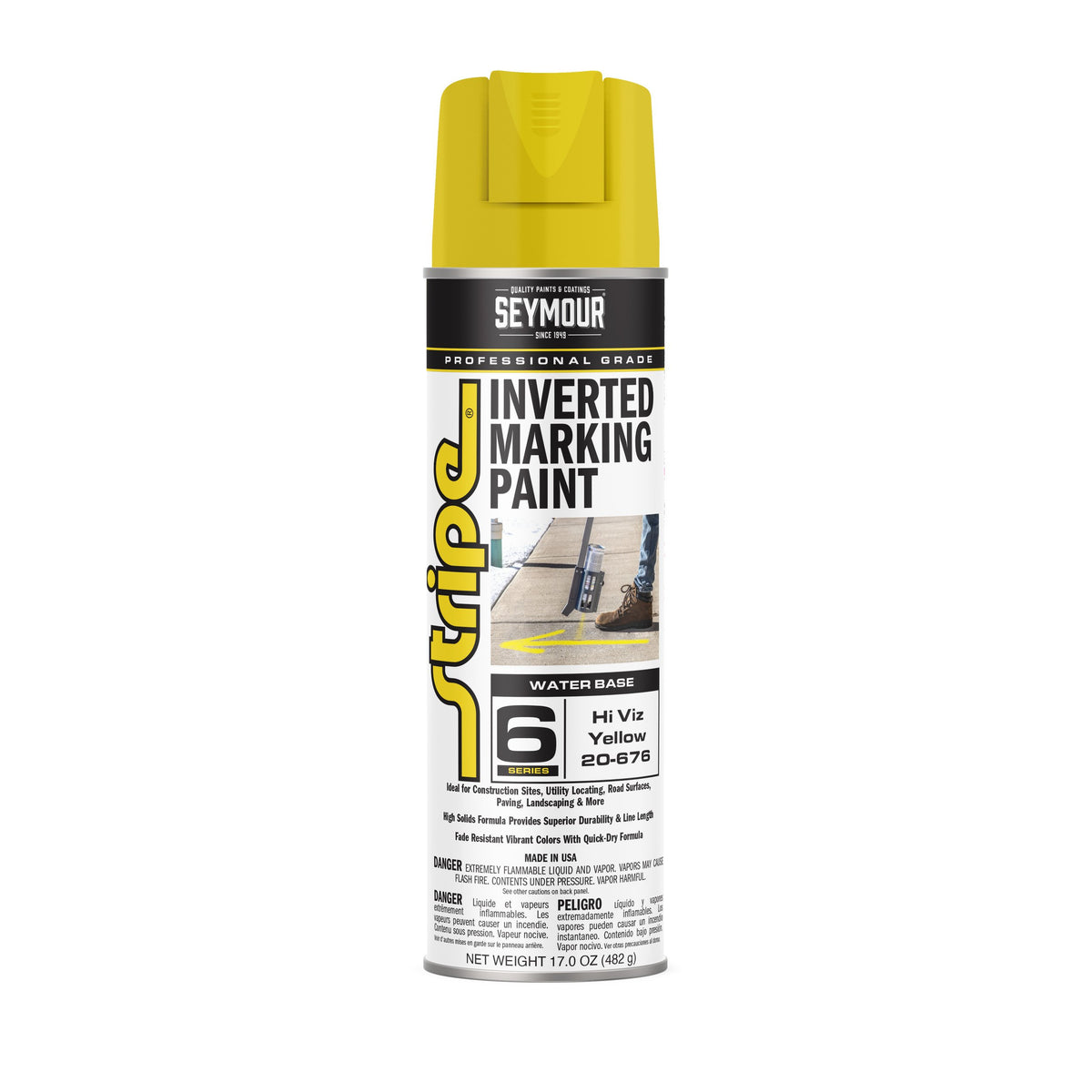 Seymour Stripe Inverted Marketing Paint 20 oz - Hi Viz Yellow 20-876