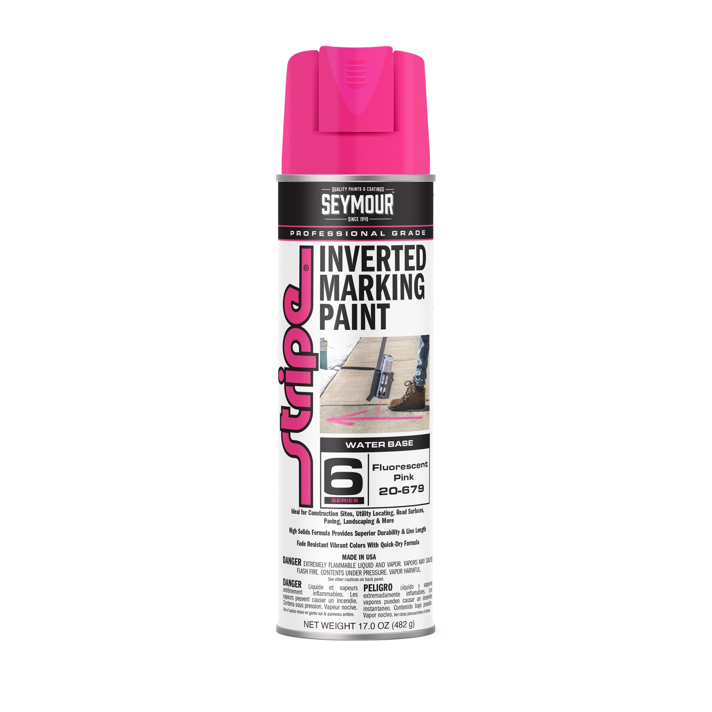 Seymour Stripe Inverted Marketing Paint 20 oz - Flourescent Pink 20-679