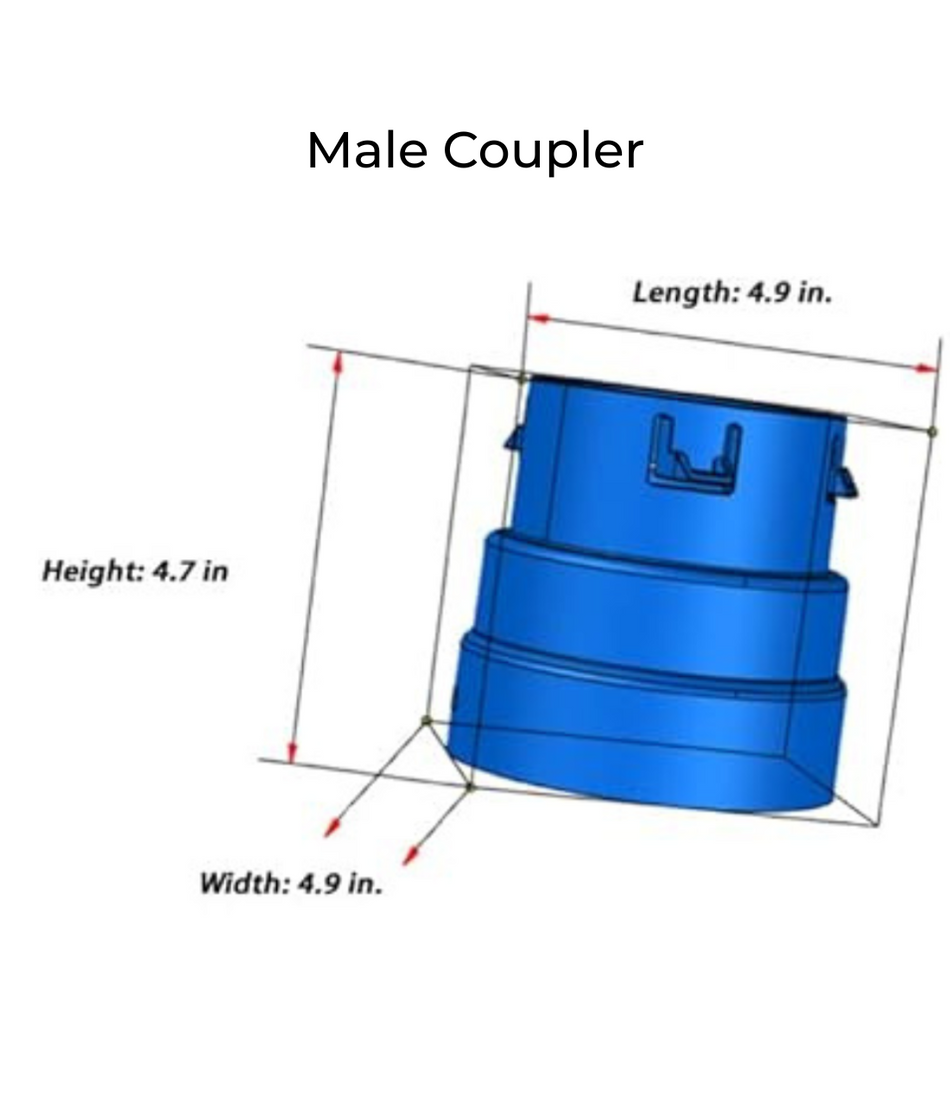 4 in. Corrugated to 4 in. PVC HDPE Male Coupler- FDM