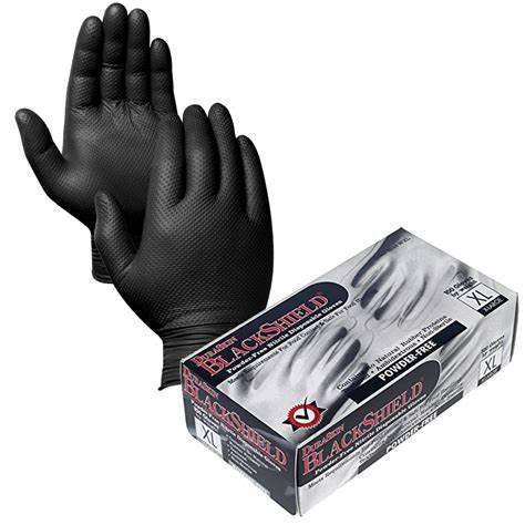 4mil P-Free Black Duraskin Nitrile Glove (100/BOX)