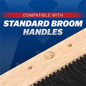 Wood Backed Concrete Brooms Horsehair 48"