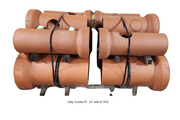8"X24" W 6" SIDE HOLE CLAY DRIVEWAY CROCK-Front View