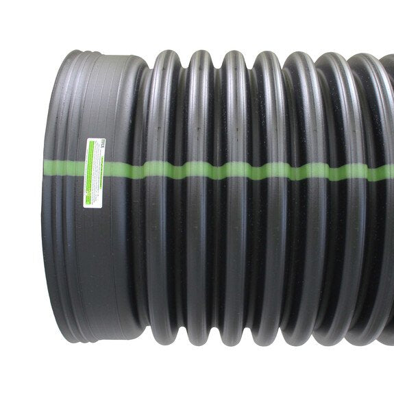 ADS Corrugated Perforated Integral Bell End Soiltight Drainage Pipe, 6 in Dia x 20 ft L, Dual Wall, HDPE, Domestic