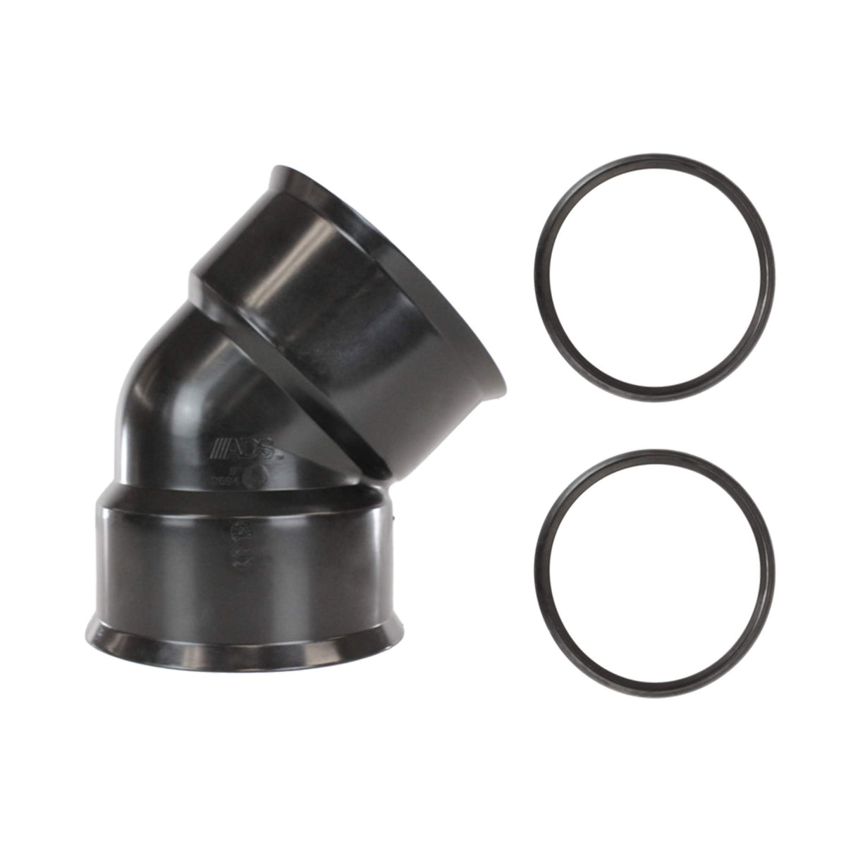 ADS Soil-Tight Dual Wall Elbow, 6 in, 45 deg, Cleated Bell Connection, HDPE