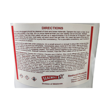 HYDRAULIC CEMENT FAST SET 50LB PAIL-2