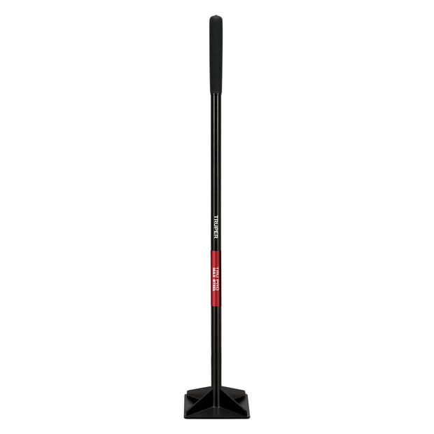 13 lb 10" X 10" Tamper, 48" polished steel handle 9" grip