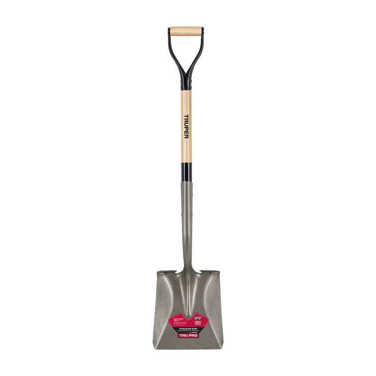 TruPro Square pt turned steps shovel,ex.socket, wood D-hdl