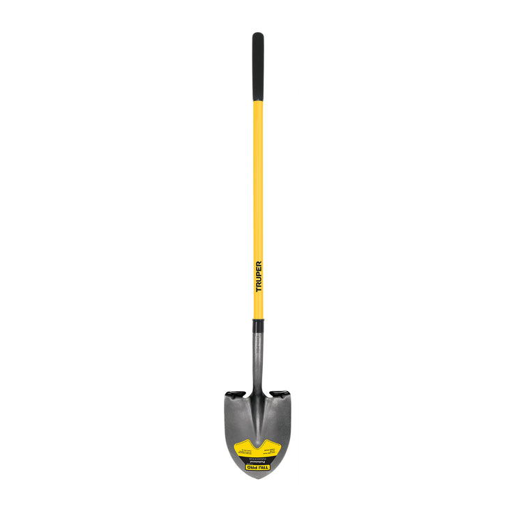 TruPro, round point shovel, 48" fiberglass handle, 9"grip