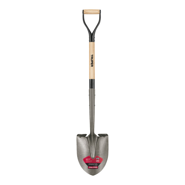 TruPro Round pt turned steps shovel,ex.socket, wood D-hdl