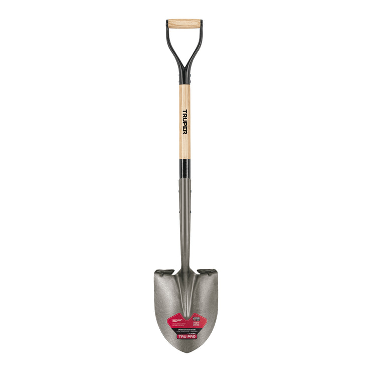 TruPro Round pt turned steps shovel,ex.socket, wood D-hdl