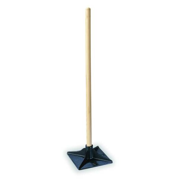 True Temper Dirt Tamper; 42" Straight Wood Handle, 10" x 10" Steel Flat Blade