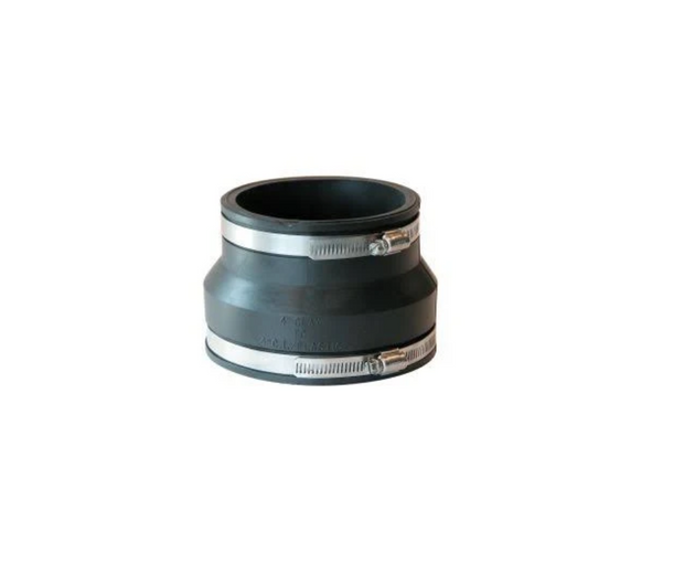 Fernco Flexible PVC Coupling, 4 IN CL to 4 IN CI/PL, 02-44