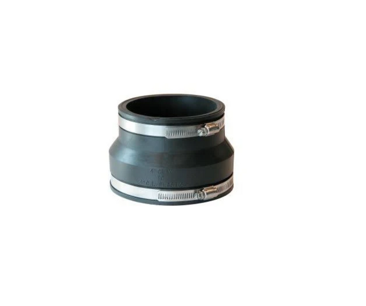 Fernco Flexible PVC Coupling, 4 IN CL to 4 IN CI/PL, 02-44