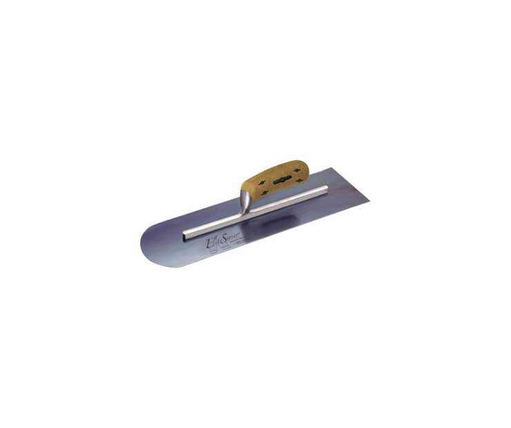18" x 4" Elite Series Five Star™ Blue Steel Round Front/Square Back Trowel with Cork Handle- KRAFT