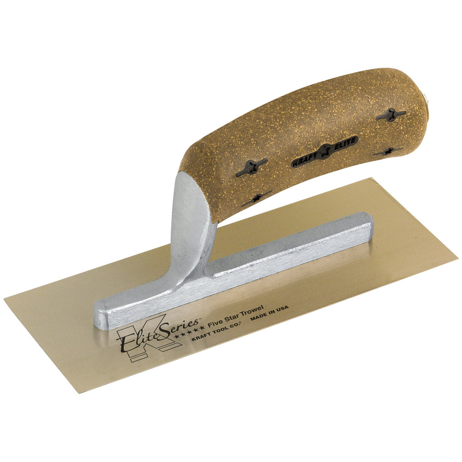 Elite Series Five Star Golden SS Midget Trowel 8" x 3" / Cork Handle