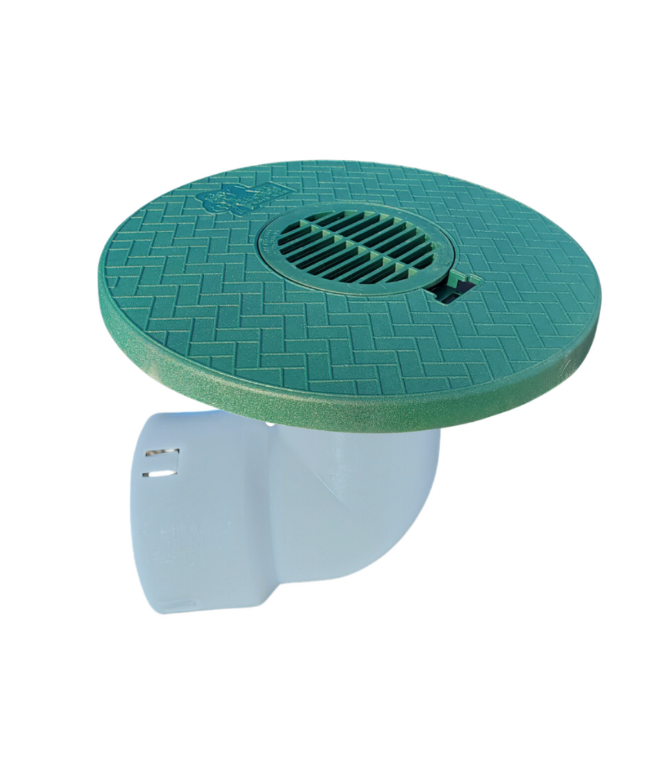 4 in. Turf Restrictor Plate & Drain Grate or Solid Plug Connects to 4 in. Corrugated-FDM