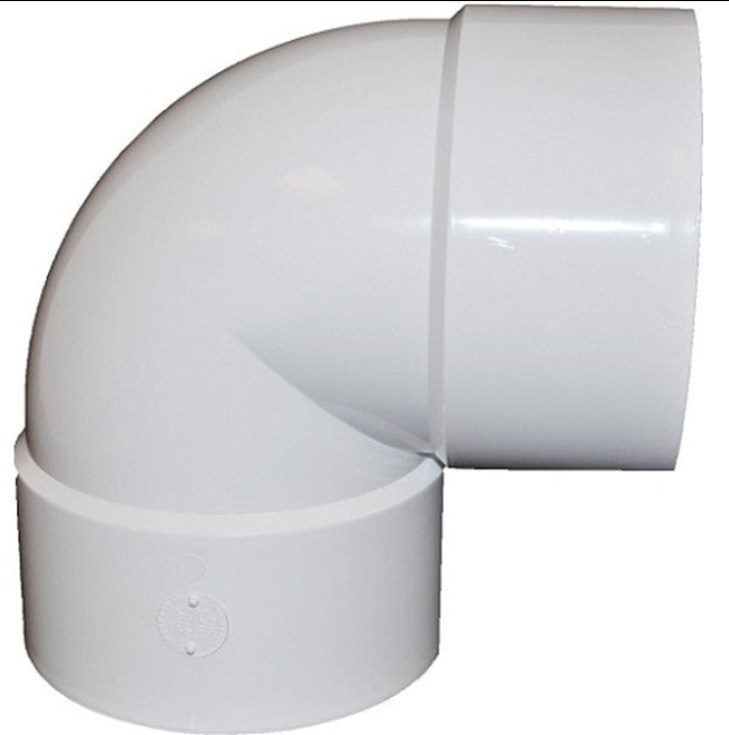 4" PVC 90 Degree 1/4 Elbow Bend (SDR35)