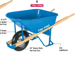 6 cu. ft. Steel Wheelbarrow with Wood Handles - TRUPER