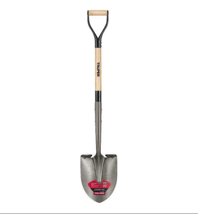30" Step Shovel, Extended Socket, Wood 'D' Handle (TruPro)